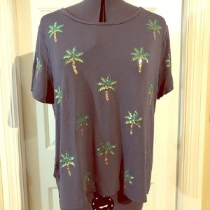 H&M size large Pineapple sequin T-shirt
